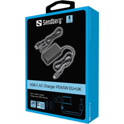 Sandberg USB-C AC Charger PD65W EU+UK 3