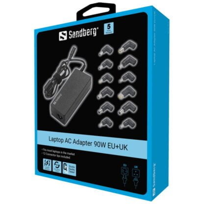 Sandberg Laptop AC Adapter 90W EU+UK 8