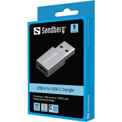 Sandberg USB-A to USB-C Dongle harmaa 2