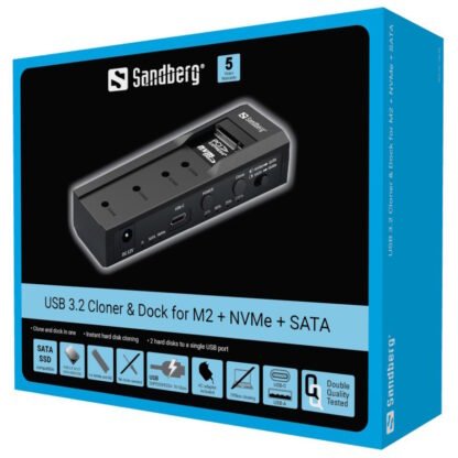 Sandberg USB 3.2 Cloner & Dock for M2 + NVMe + SATA 2