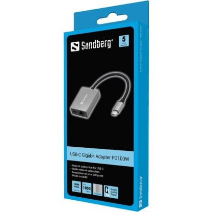 Sandberg USB-C Gigabit Adapter PD100W 3