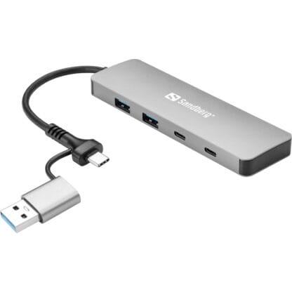 Sandberg USB-C/A to 2xUSB-A+2xUSB-C Hub -keskitin 3