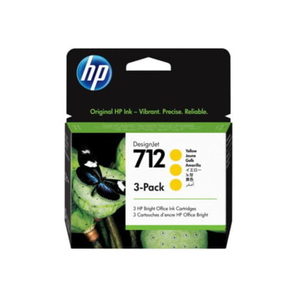 HP 712 3-pack keltainen 29ml DesignJet tulostuskasetti 2