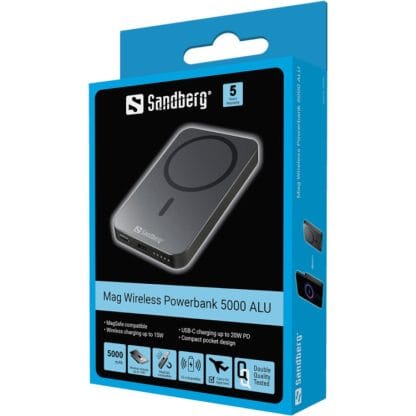 Sandberg Mag Wireless Powerbank 5000 ALU 2