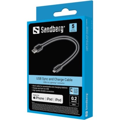 Sandberg USB-A -> Lightning kaapeli 0,2m 2