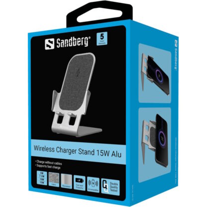 Sandberg Wireless Charger Stand 15W Alu 2