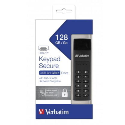 Verbatim numerokoodilla suojattu 128GB muistitikku USB-C 3