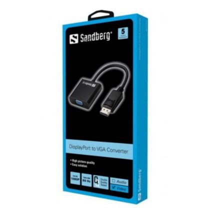 Sandberg DisplayPort – VGA adapteri 0.2m musta 2