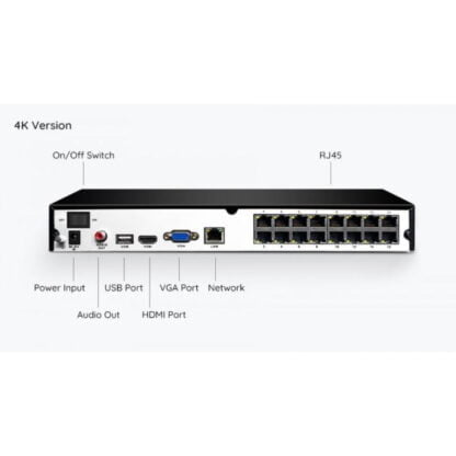 Reolink RLN16-410(v2) 16-kanavainen 4K POE IP-kameratallennin 4