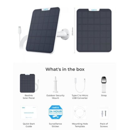 Reolink USB-C Solar Panel 2 aurinkopaneeli valkoinen 4