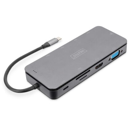 Digitus 11-porttinen USB-C -telakka M.2 SSD-paikalla 4