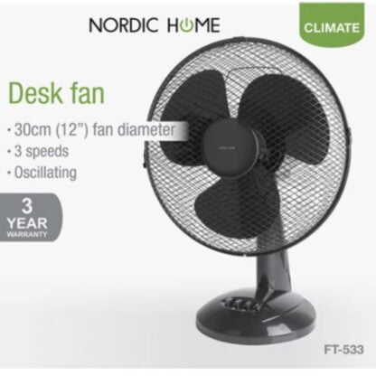 Nordic Home pöytätuuletin 40W musta 6