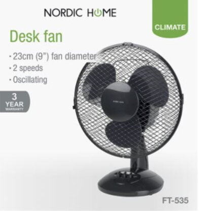 Nordic Home pöytätuuletin 20W musta 6