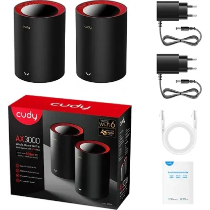 Cudy M3000 WiFi 6 -Mesh-järjestelmä (2-pack) musta 6