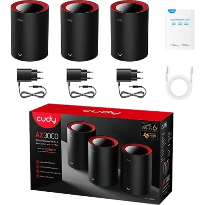 Cudy M3000 WiFi 6 -Mesh-järjestelmä (3-pack) musta 5