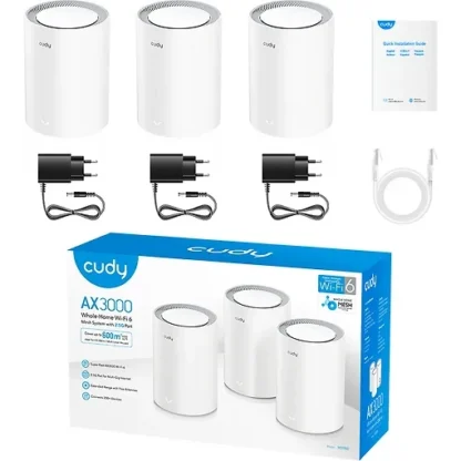 Cudy M3000 WiFi 6 -Mesh-järjestelmä (3-pack) valkoinen 5