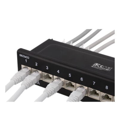 Kytkentäpaneeli 12*RJ45 CAT6a musta 5