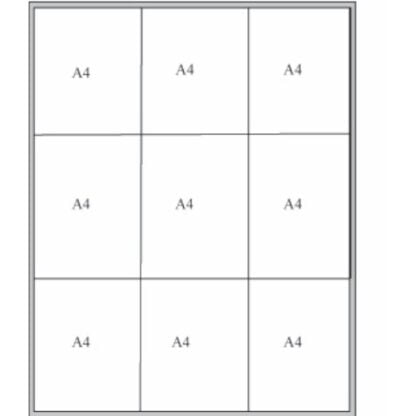 2×3 lukollinen ilmoitustaulukaappi huopapinta 9xA4 ulkokäyttöön 6