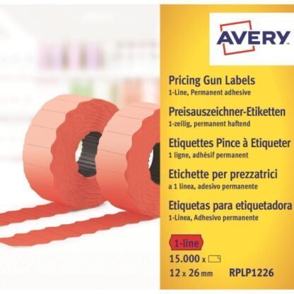 AVERY hintaetikettirulla 26*12mm pysyvällä liimalla pun 2