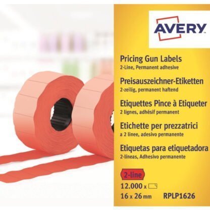 AVERY hintaetikettirulla 26*16mm pysyvällä liimalla pun 2