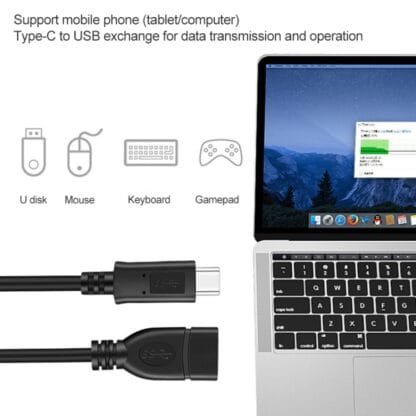 USB-C uros – USB 3.0 naaras OTG adapteri 20cm johdolla 5