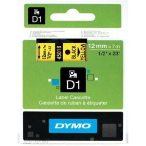 Dymo S0720580 D1 45018 Tape 12mm x 7m