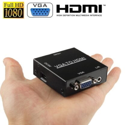 VGA-HDMI ADAPTERI 3,5mm audioliitännällä, musta 2