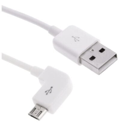 Micro USB-kaapeli 90° kulmalla 2m valkoinen 2