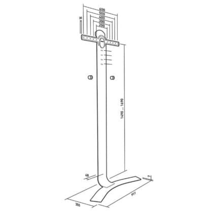 ERARD STANDIT PRO Seinäteline jalustalla 40″-100″ TV-näytöille 8