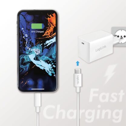 LogiLink Lightning – USB-C kaapeli 1m valkoinen 5