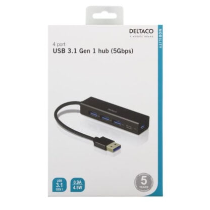 DELTACO UH-487 USB 3.1 hubi 2