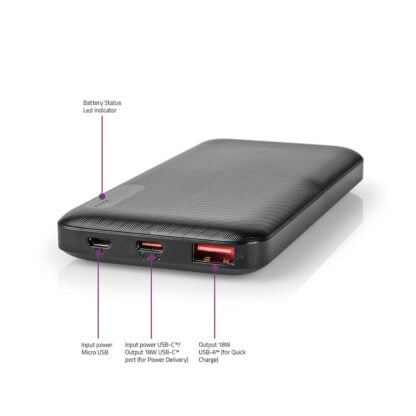 Nedis Powerbank 10000mAh musta 7