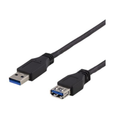 USB 3.1 Gen1-jatkokaapeli uros-naaras 3m musta 2