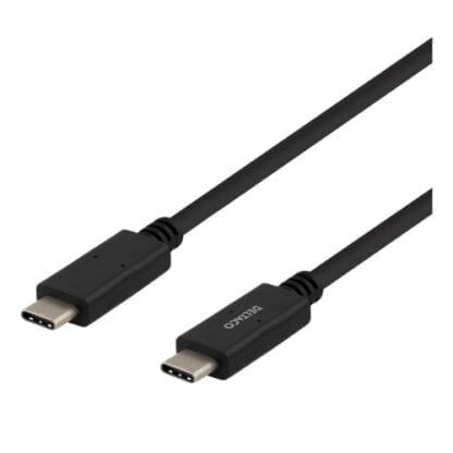 DELTACO USB-C-kaapeli 5 Gbit/s 5A 1m musta 2