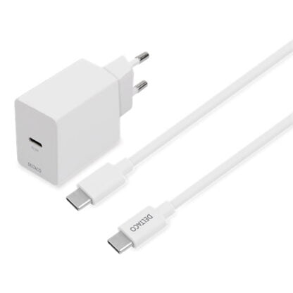 Deltaco USB-C PD -seinälaturi 20 W valkoinen 2