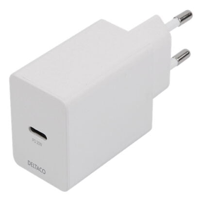 Deltaco USB-C PD -seinälaturi 20 W valkoinen 3