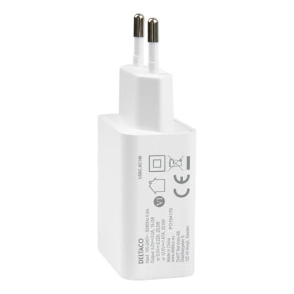 Deltaco USB-C PD -seinälaturi 20 W valkoinen 6