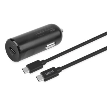 Deltaco USB-C PD -autolaturi 20 W musta 2