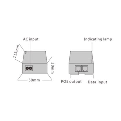 Wi-Tek PoE+ injektori 802.3af/at 24W, 2xGE 1000Mbps 48V 3