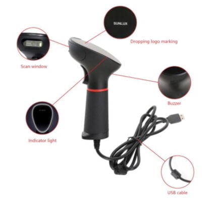 SUNLUX 2D Scanner USB musta 5